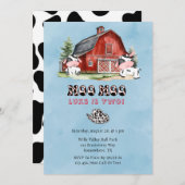 Moo Moo Naam is Twee Jongen Verjaardagsfeest Kaart (Voorkant / Achterkant)