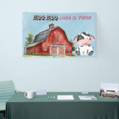 Moo Moo Naam is Twee Jongen Verjaardagsfeest Spandoek (Beurs)