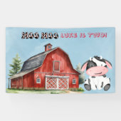 Moo Moo Naam is Twee Jongen Verjaardagsfeest Spandoek (Horizontaal)