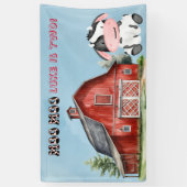 Moo Moo Naam is Twee Jongen Verjaardagsfeest Spandoek (Verticaal)