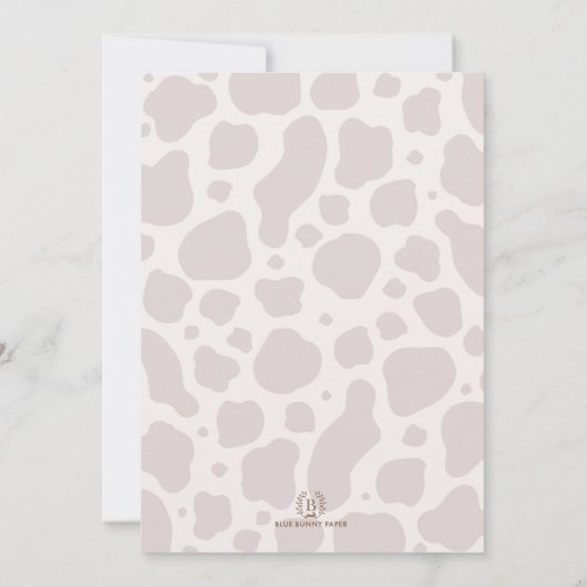 Moo Moo Roze Boho Koe Pampas Grass 2e Verjaardag Kaart (Achterkant)