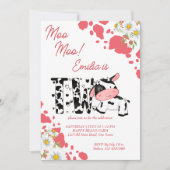 Moo moo roze patroon schattige feestdag koe kaart (Voorkant)