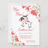 Moo moo roze patroon schattige feestdag koe kaart (Voorkant)