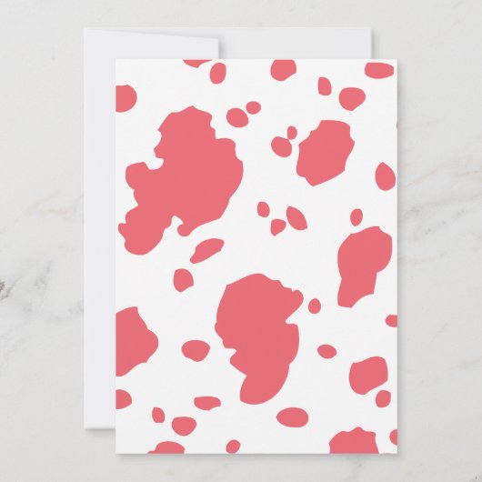 Moo moo roze patroon schattige feestdag koe kaart (Achterkant)