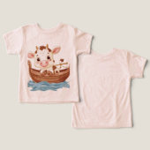 Moo Moo Snuggles Baby Koe T-shirt (Ontwerp Voorkant & Achterkant)