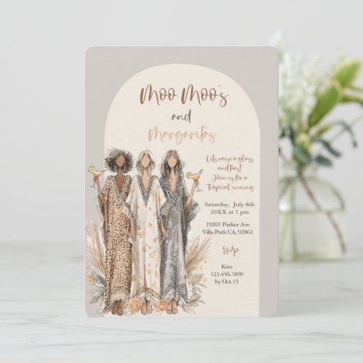 Moo Moo's & Margaritas Dierenprint Kaart (Staand voorkant)