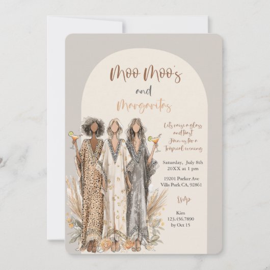 Moo Moo's & Margaritas Dierenprint Kaart (Voorkant)