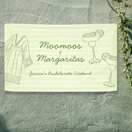 Moo Moos & Margaritas Groen Vrijgezellenfeest Verw Spandoek
