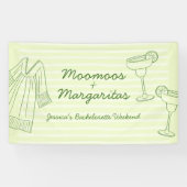 Moo Moos & Margaritas Groen Vrijgezellenfeest Verw Spandoek (Horizontaal)