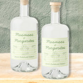 Moo Moos & Margaritas Handgeschreven Bachelorette Likeurfles Etiket