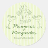 Moo Moos & Margaritas Handgeschreven Bachelorette Ronde Sticker (Voorkant)