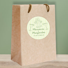 Moo Moos & Margaritas Handgeschreven Bachelorette Ronde Sticker