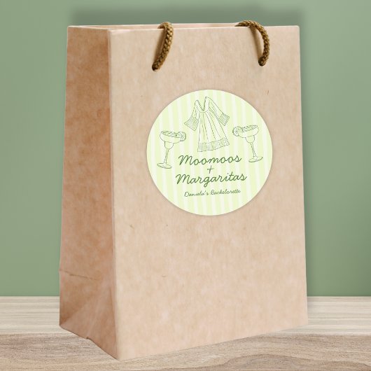 Moo Moos & Margaritas Handgeschreven Bachelorette Ronde Sticker