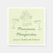 Moo Moos & Margaritas Handgeschreven Bachelorette Servet (Voorkant)
