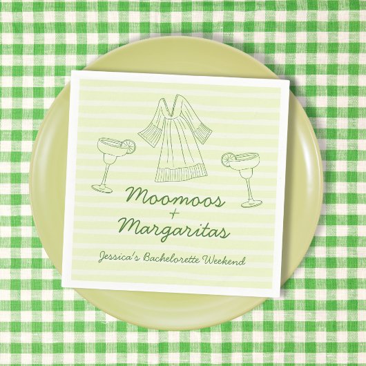Moo Moos & Margaritas Handgeschreven Bachelorette Servet