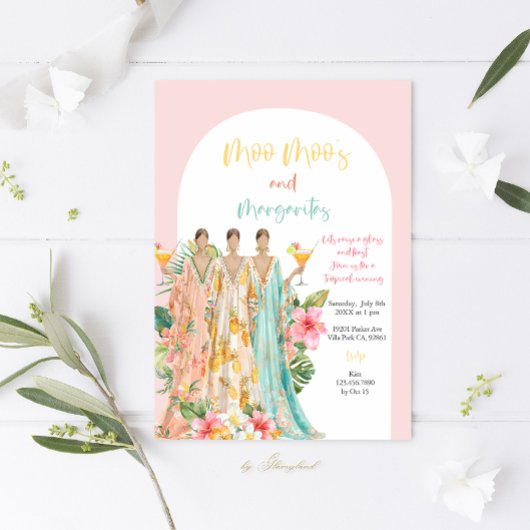 Moo Moo's & Margaritas Tropisch Feest Kaart