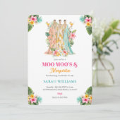 Moo Moos & Margaritas Vrijgezellenfeest Kaart (Staand voorkant)