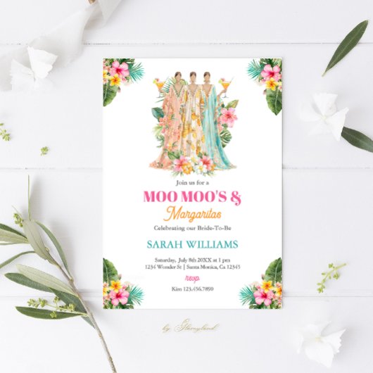 Moo Moos & Margaritas Vrijgezellenfeest Kaart