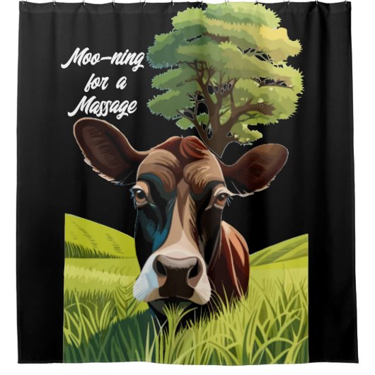 Moo-ning voor bloedbad douchegordijn (Voorkant)