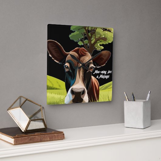 Moo-ning voor bloedbad vierkante klok (Kantoor)