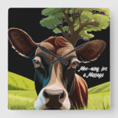 Moo-ning voor bloedbad vierkante klok (Voorkant)