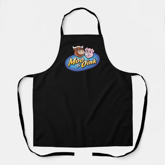 Moo & Oink Black Chef's Apron Schort (Voorkant)