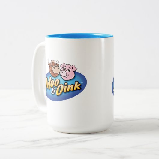 Moo & Oink Coffee-Mok Tweekleurige Koffiemok (Voorkant links)