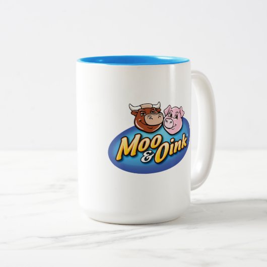 Moo & Oink Coffee-Mok Tweekleurige Koffiemok (Voorkant rechts)