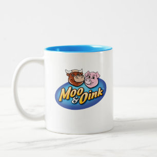 Moo & Oink Coffee-Mok Tweekleurige Koffiemok