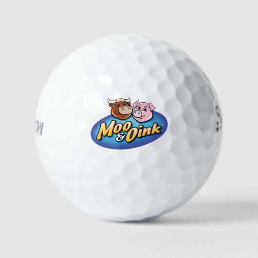 Moo & Oink Golf Balls Golfballen (Voorkant)