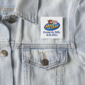 Moo & Oink "Gril Thrill" Knop Vierkante Button 5,1 Cm (In situ)