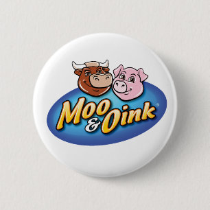 Moo & Oink Plezier Knop Ronde Button 5,7 Cm