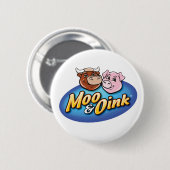 Moo & Oink Plezier Knop Ronde Button 5,7 Cm (Voorkant /achterkant)