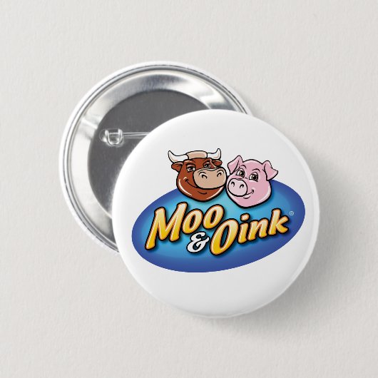Moo & Oink Plezier Knop Ronde Button 5,7 Cm (Voorkant /achterkant)