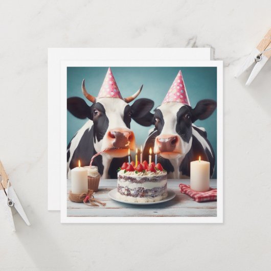 Moo - over! Koe verjaardag, boerderij verjaardagsu Kaart (Voorkant / Achterkant in situ)