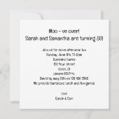 Moo - over! Koe verjaardag, boerderij verjaardagsu Kaart (Achterkant)