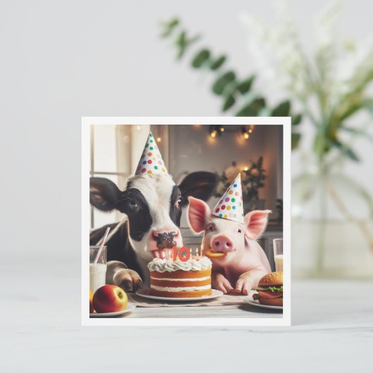 Moo - over! Koe verjaardag, boerderij verjaardagsu Kaart (Staand voorkant)