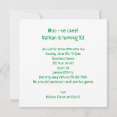 Moo - over! Koe verjaardag, boerderij verjaardagsu Kaart (Achterkant)