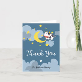 Moo Over The Moon Baby shower Bedankkaart
