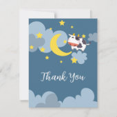 Moo Over The Moon Baby shower Bedankkaart (Voorkant)