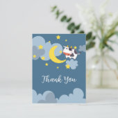 Moo Over The Moon Baby shower Bedankkaart (Staand voorkant)