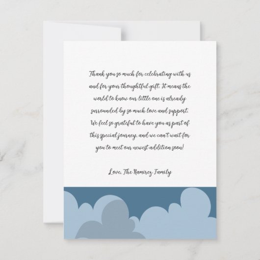 Moo Over The Moon Baby shower Bedankkaart (Achterkant)