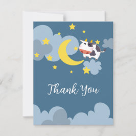 Moo Over The Moon Baby shower Bedankkaart