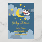 Moo Over The Moon Baby shower Folie Uitnodiging (Voorkant)