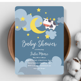 Moo Over The Moon Baby shower Kaart