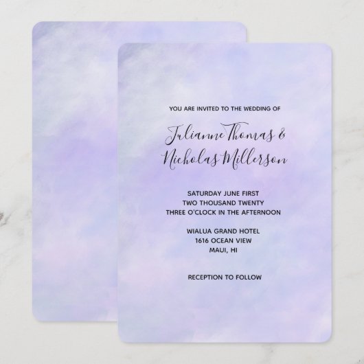 Moo Paars Aquarel Kaart (Voorkant / Achterkant)