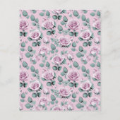 Moo Papier met Lavendel Bloemmotief en Script Lett (Achterkant)