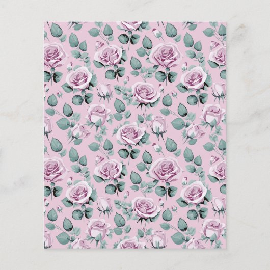 Moo Papier met Lavendel Bloemmotief en Script Lett (Achterkant)