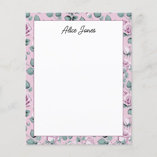 Moo Papier met Lavendel Bloemmotief en Script Lett (Voorkant)