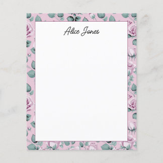 Moo Papier met Lavendel Bloemmotief en Script Lett